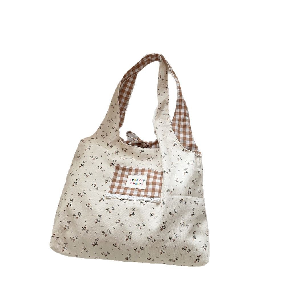 52221 Korean-style floral artistic canvas floral vest bag, fairy bag, student hand-carry, large capacity, commuting single-shoulder Item Picture