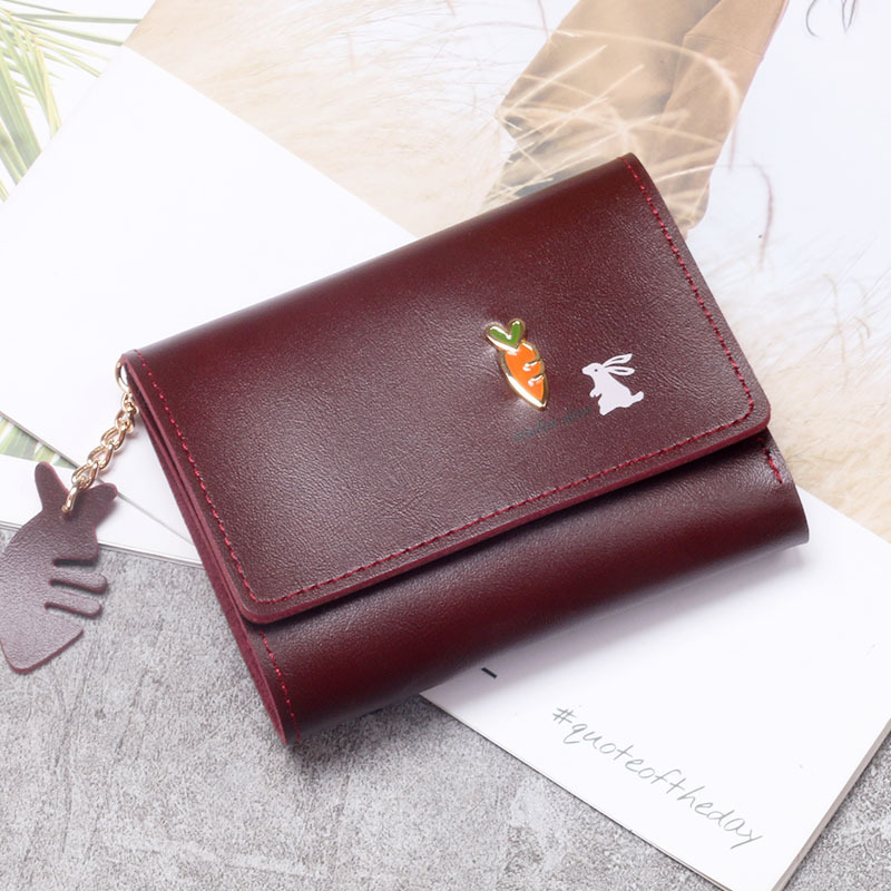 2021 New style Japanese and Korean cute little animal girls' fresh and cute 30% off short wallet Simple student wallet details Picture
