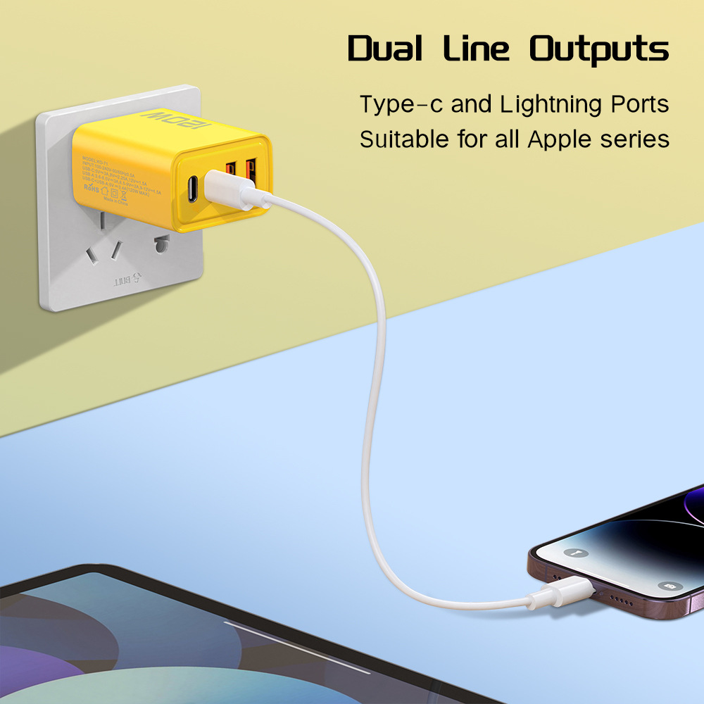 The 120W dual PD+ dual USB charger is suitable for the type-c charging heads of Apple, Huawei and Xiaomi mobile phones in Europe, America and the UK details Picture