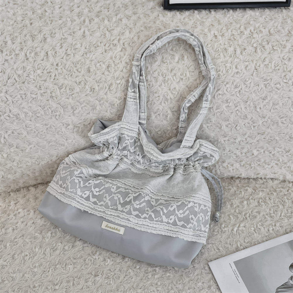 5594 Satin drawstring strap single-shoulder bag, a new summer fashion and quality single-shoulder bag with large capacity canvas Application Scenario