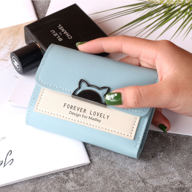 Factory direct sales of new small wallets for women, short Korean style, trendy folding, personalized, cute and mini fashionable wallets for students details Picture