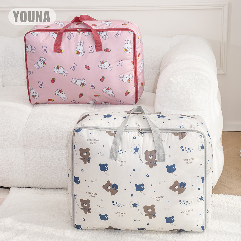 Cute and fun quilt storage bag, Oxford cloth clothes and pants, moving packing bag, thickened waterproof and dustproof hand-held storage bag Application Scenario