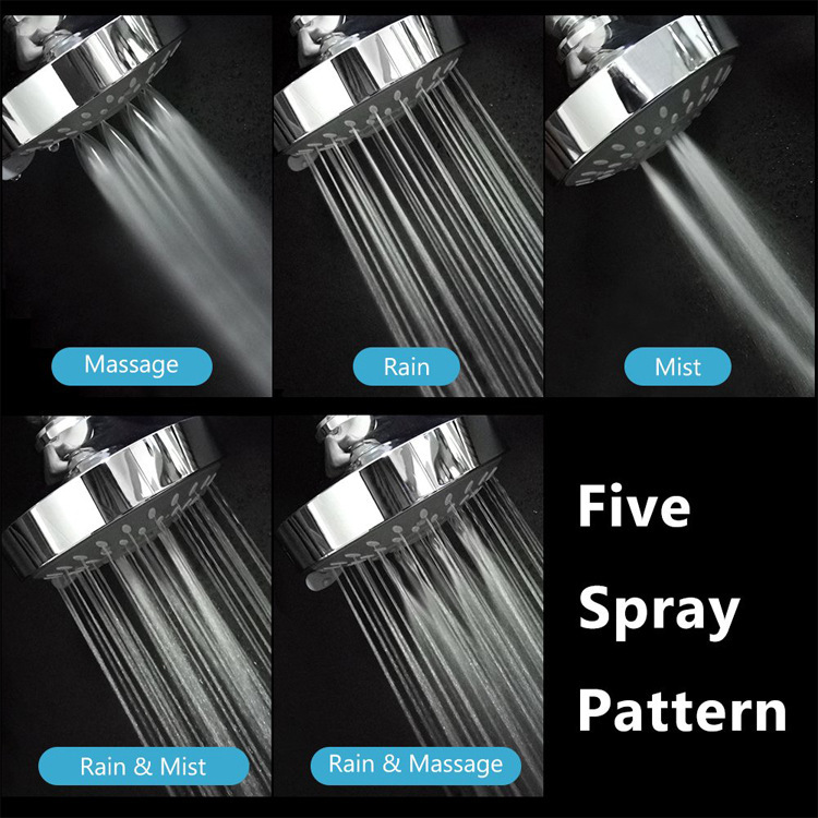 American 4-inch showerhead, concealed multi-functional shower head set, bathroom, hotel 5-speed showerhead details Picture