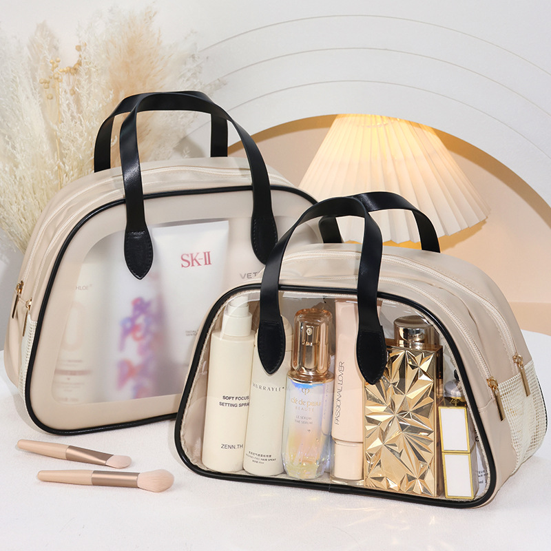 Washbasin bag with dry and wet separation, double-layer portable for women, high appearance level, travel waterproof, swimming fitness, bathing and makeup storage bag full figure
