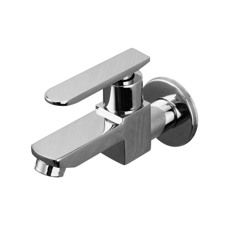 The bathroom mop, sink faucet, wall-mounted single-cooling bathroom faucet, all-copper quick-opening faucet, 4-inch faucet, black nozzle full figure