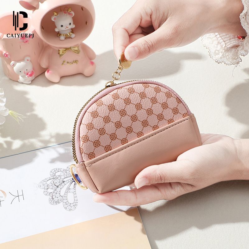 New cross-border coin purse for women, European and American zipper semi-circular small wallet, key card case, coin case, fashionable wallet full figure