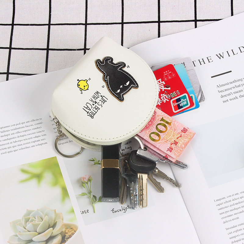 Korean girl's heart on Instagram, cute and charming little wallet, simple 2024 portable cat mini wallet Application Scenario