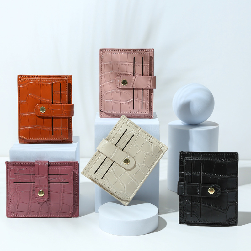 New niche design card wallet, multi-slot wallet, women's ins candy color, crocodile pattern, fresh and clean wholesale full figure