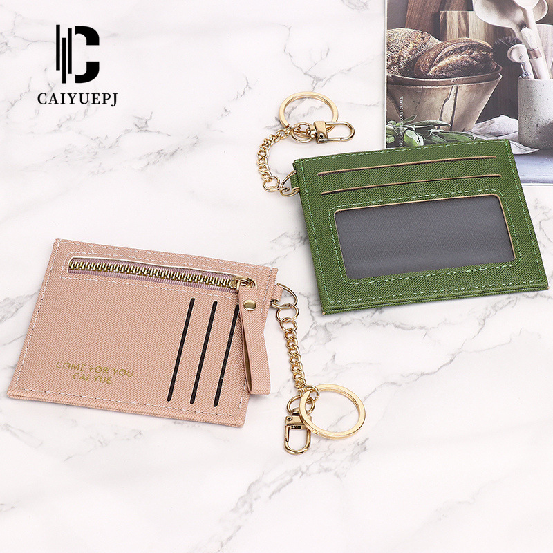 Retro card case, ID card case, ladies' access control card holder, coin purse, Japanese and Korean versions, simple and multi-slot fashionable small card case Specification drawing