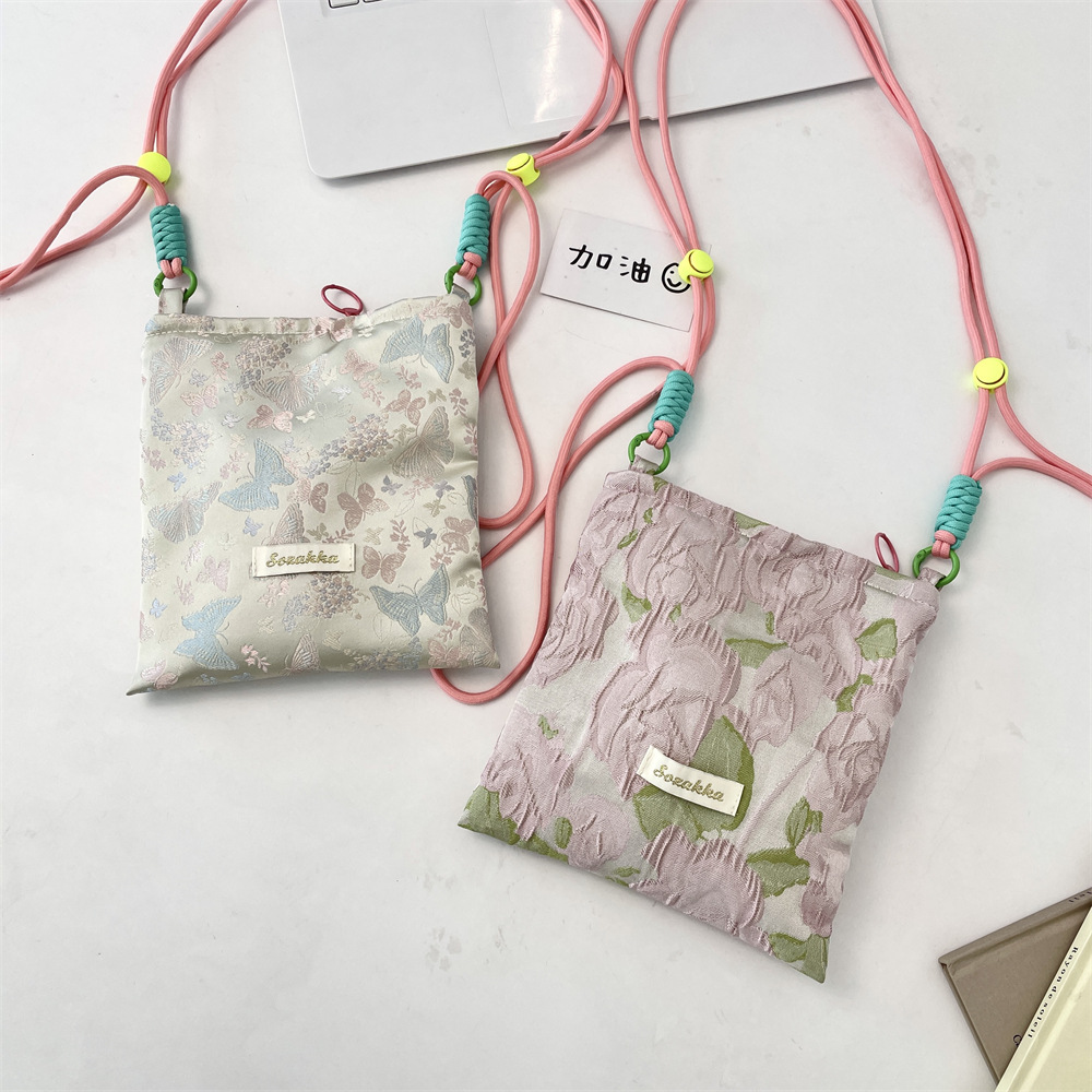 5431 Spring/Summer New color butterfly phone bag, miscellaneous storage, single-shoulder crossbody bag, sweet and adjustable small bag details Picture