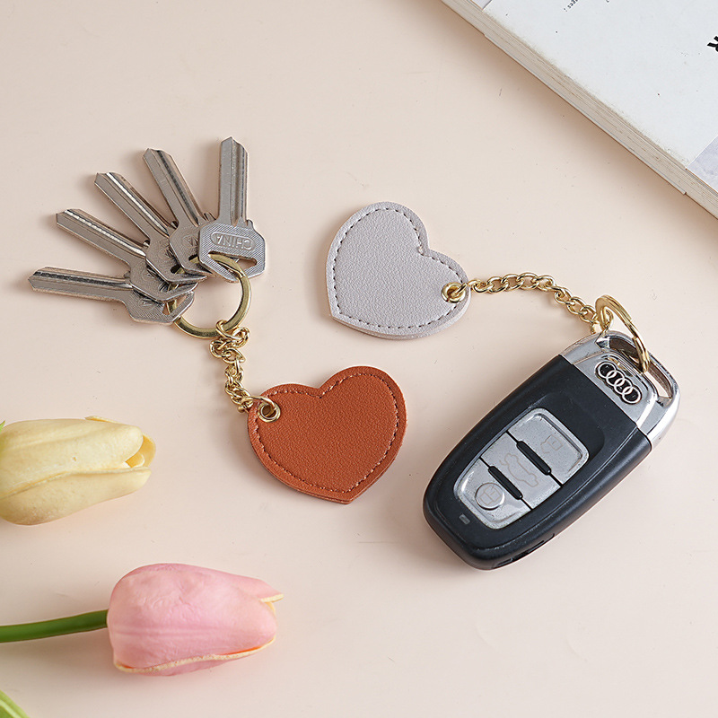 Cross-border in-stock leather keychains with love, cute bags, keychains, pendants, car key accessories, pendants Specification drawing
