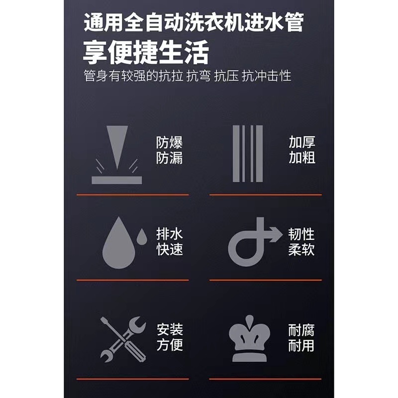 Fully automatic universal washing machine accessories: explosion-proof and pressure-resistant water inlet pipe, laundry lower connection water pipe and extension pipe Application Scenario