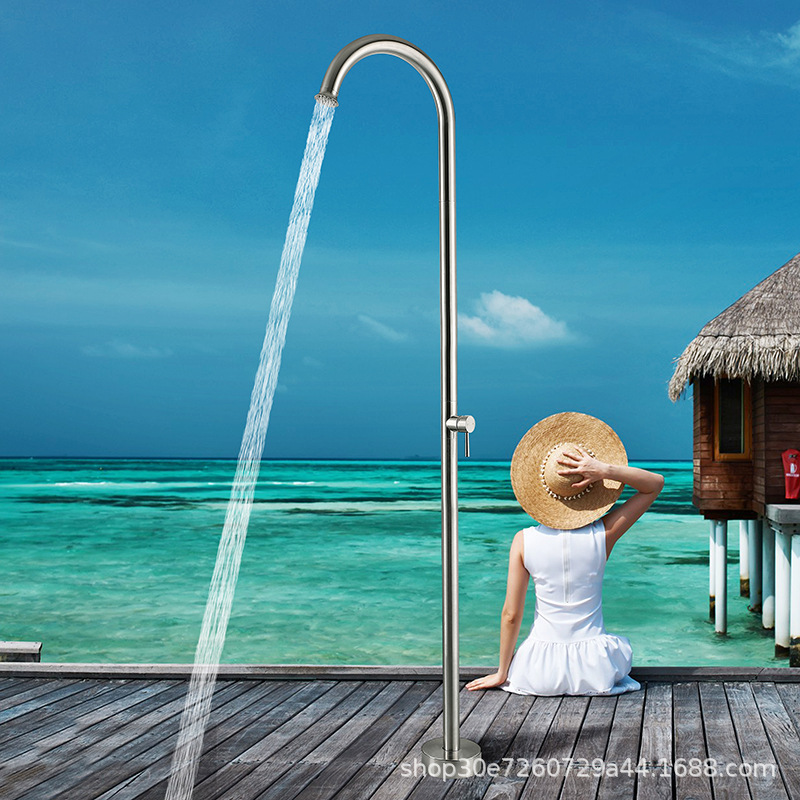 Outdoor stainless steel shower column, swimming pool, villa garden, bath area, beach bathing, shower head set, faucet full figure