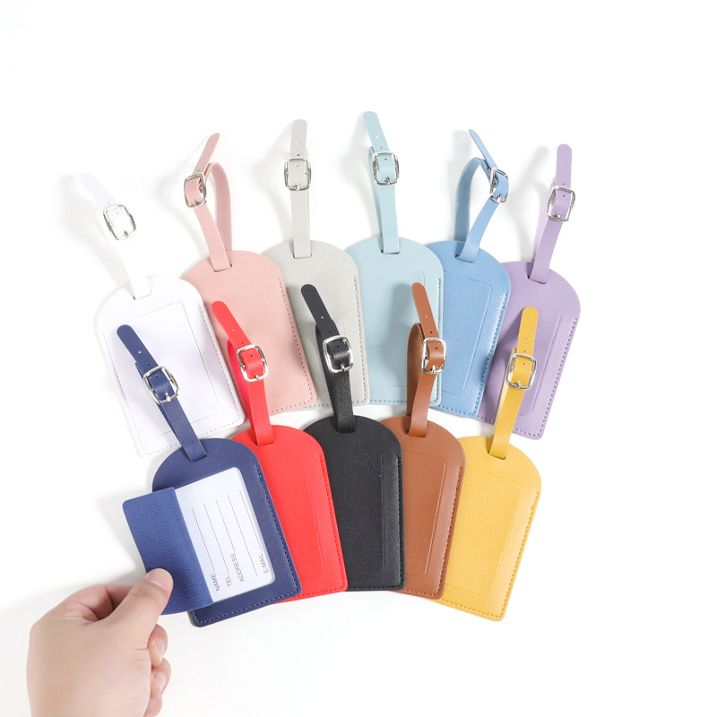 Wholesale of multi-color pu imitation leather luggage tags with lanyard straps, card paper luggage tags, boarding pass card holders available upon order, LOGO in stock Application Scenario