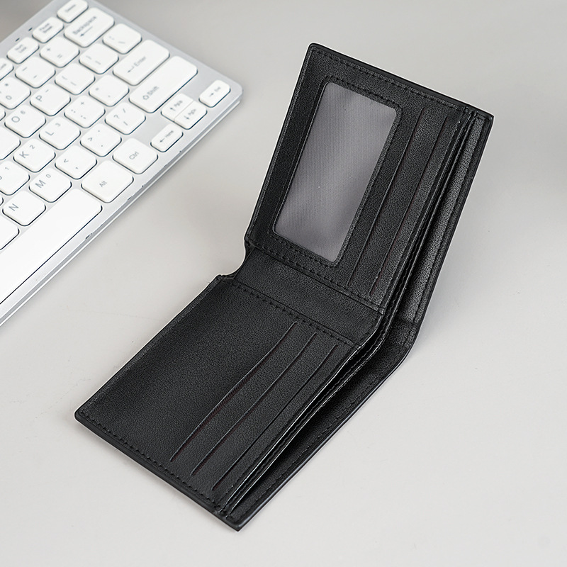 Wholesale of new men's short wallets: Korean version cross-patterned thin multi-slot wallet, soft leather hidden line wallet Specification drawing