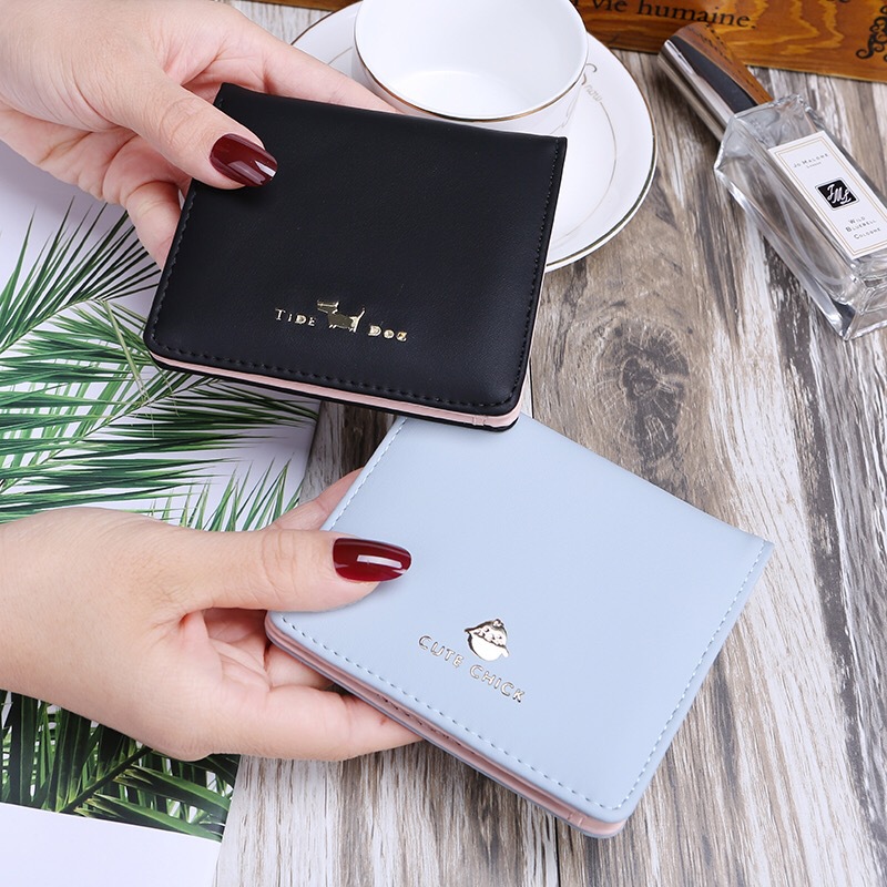 Wholesale new style wallets for women, short and thin Korean version, cute cat and chicken, women's small wallets, and student 20% off wallets Item Picture