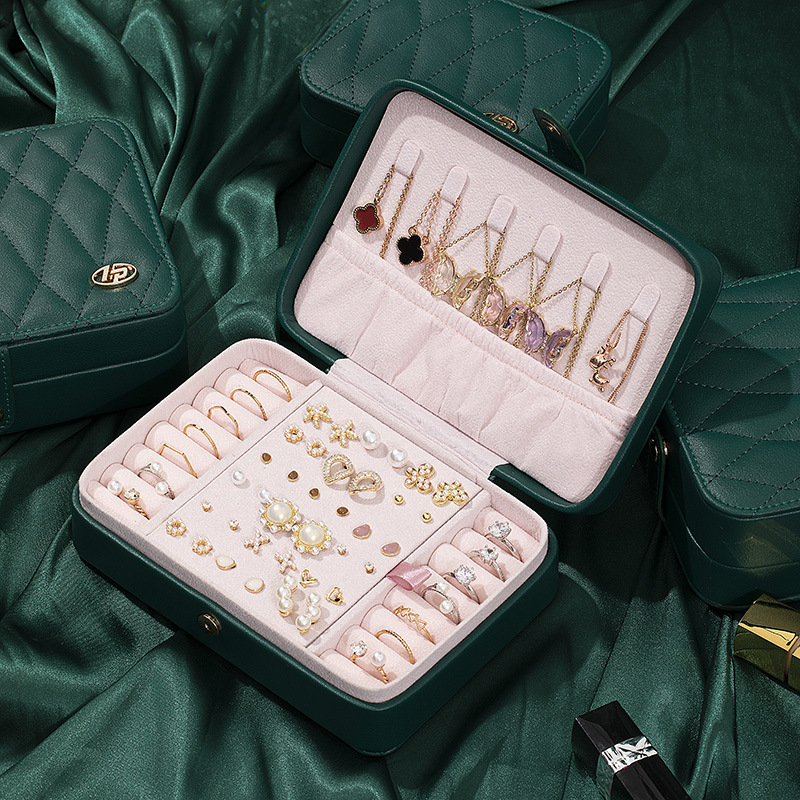 European-style princess jewelry box, convenient and multi-functional, popular large-capacity storage box for earrings, stud earrings, necklaces and jewelry details Picture
