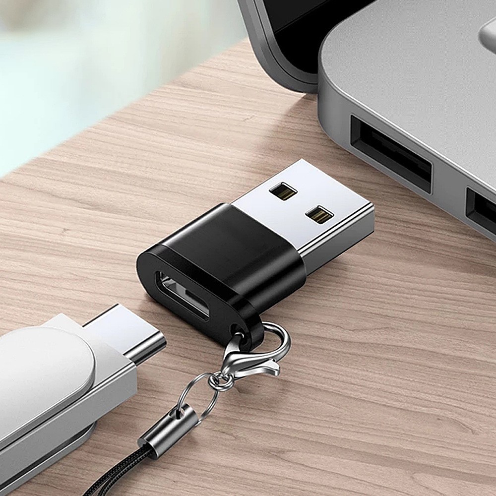 TYPE-C to USB3.0 female adapter for mobile phone charging data cable with chain, Type-C female to USB adapter Specification drawing