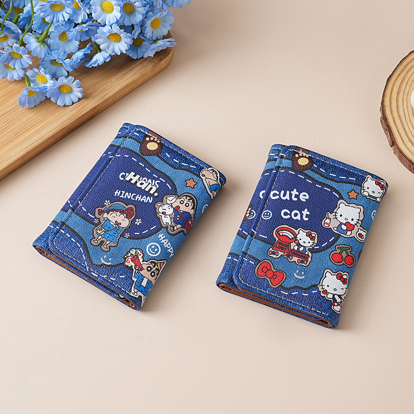 The new 30% off cowboy Hello Kitty wallet for couples is a multi-functional card case with multiple compartments for cute storage full figure