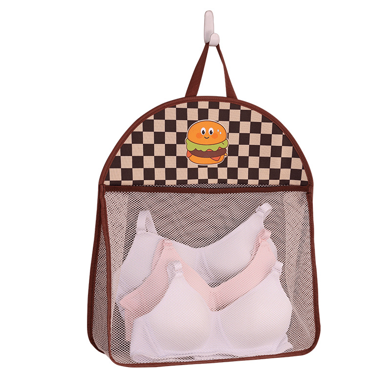 Cartoon fabric wall-mounted underwear storage bag, sock hanging bag, home wardrobe, bra and underwear hanging storage bag Item Picture
