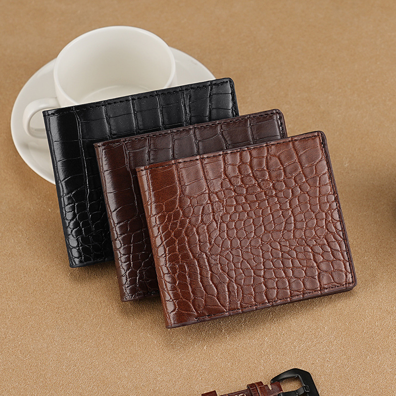 Cross-border crocodile-patterned wallets for men, horizontal wallets, business, casual and fashionable short small wallets, wholesale from the manufacturer details Picture