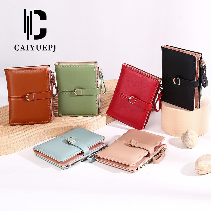 New women's wallet, short and simple card case, Summer 2024 Wallet cross-border zipper coin purse wholesale Specification drawing