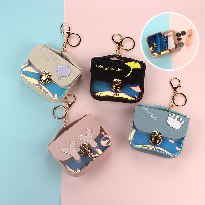 Wallet Girl 2024 New Korean style trendy student, fresh and cute lady, small wallet, clutch, laser coin purse full figure