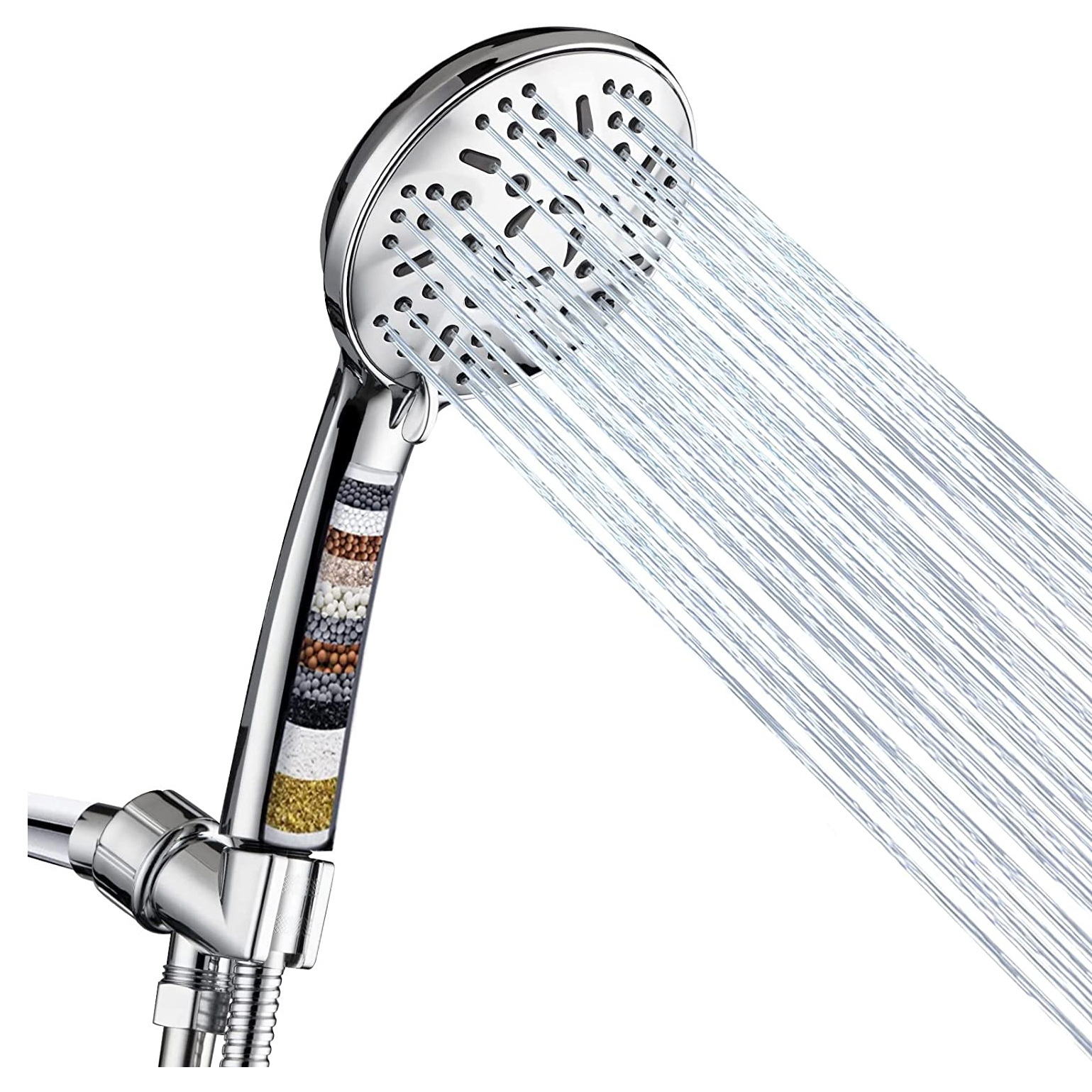 Amazon American shower head set Cross-border 9-function handheld pressure-increasing water-saving shower head source factory full figure