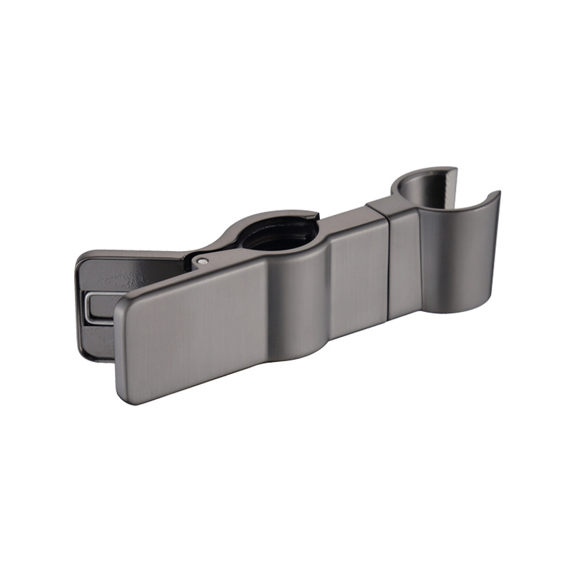 The showerhead bracket of the shower pole is fixed with a clamp-on base and the sliding sleeve is adjustable with a middle fork buckle to lift and lower the showerhead Item Picture