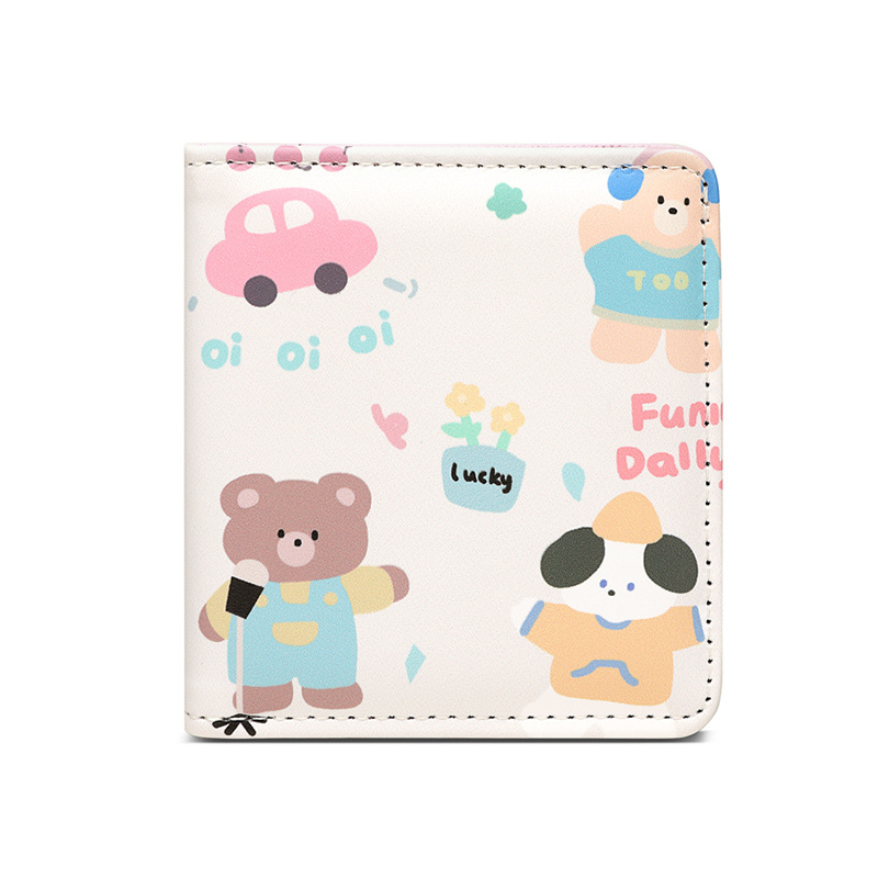 New fashionable ultra-thin short wallet, large-capacity ladies' Japanese-style rfid wallet, zipper, coin bag, card case, cross-border Item Picture