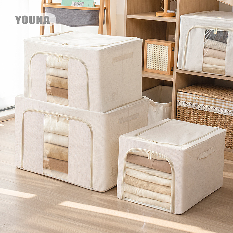 Tianshan cotton and linen clothing storage box, household fabric large-capacity wardrobe storage and organization box, clothing folding and hundred storage box full figure