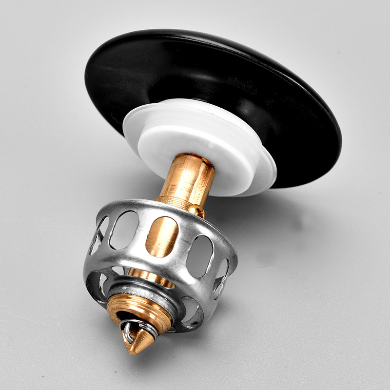 Ceramic washbasin drain, bouncing core, press-type washbasin, sink, countertop, leaky plug, filter screen accessories details Picture
