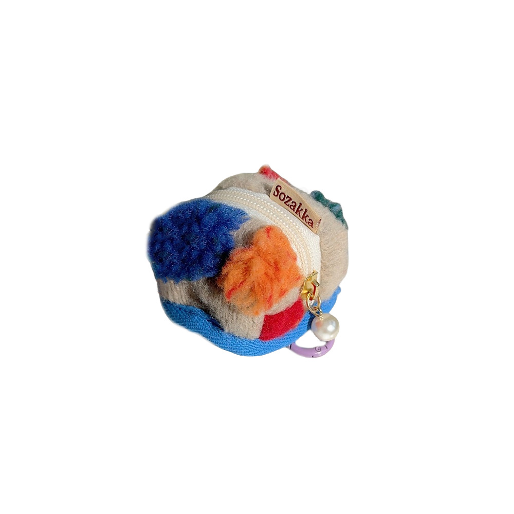311111 Retro colorful dumpling small makeup bag, touchup bag, phone bag, cushion lipstick and earphone storage bag Item Picture