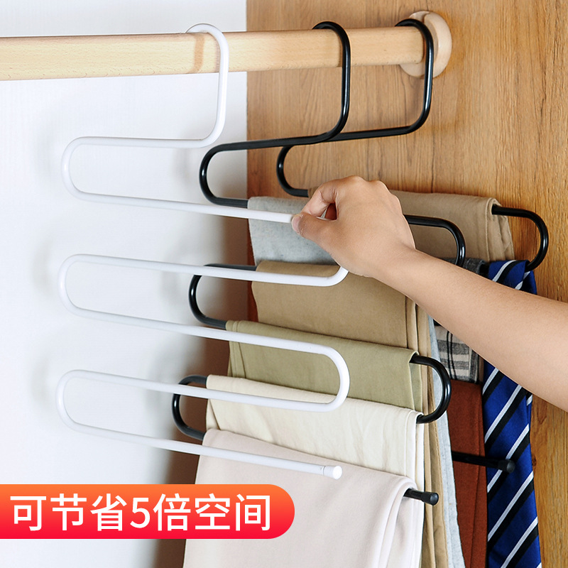 Multi-functional anti-slip pants rack, 5-layer clothes rack, hanging pants, scarves, ties, silk scarves, storage rack, household clothes drying rack Specification drawing