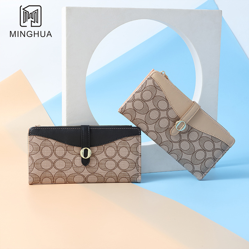 New long women's wallet 2023 autumn/winter coin purse, women's high-end patterned zipper clutch wholesale full figure