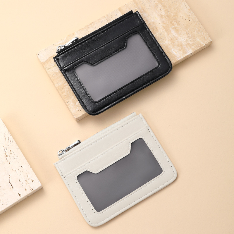 New foreign trade cross-border supply zipper card case, pull-out card mirror window, coin purse, best-selling card case, new card holder details Picture