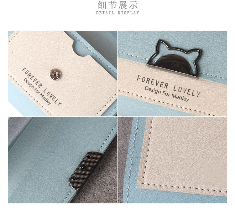 Factory direct sales of new small wallets for women, short Korean style, trendy folding, personalized, cute and mini fashionable wallets for students Specification drawing
