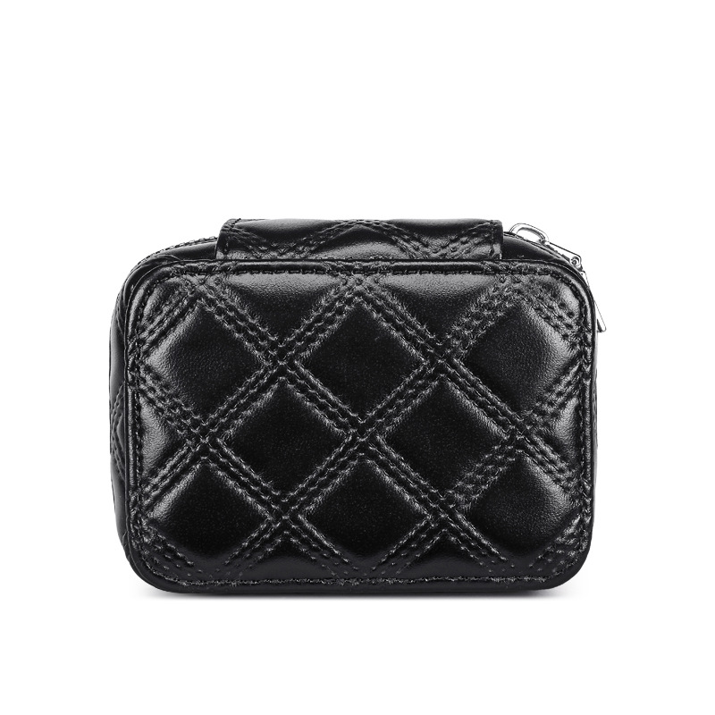 A small mini makeup bag made of pu leather with a red envelope, a fashionable three-in-one lipstick with a mirror Item Picture