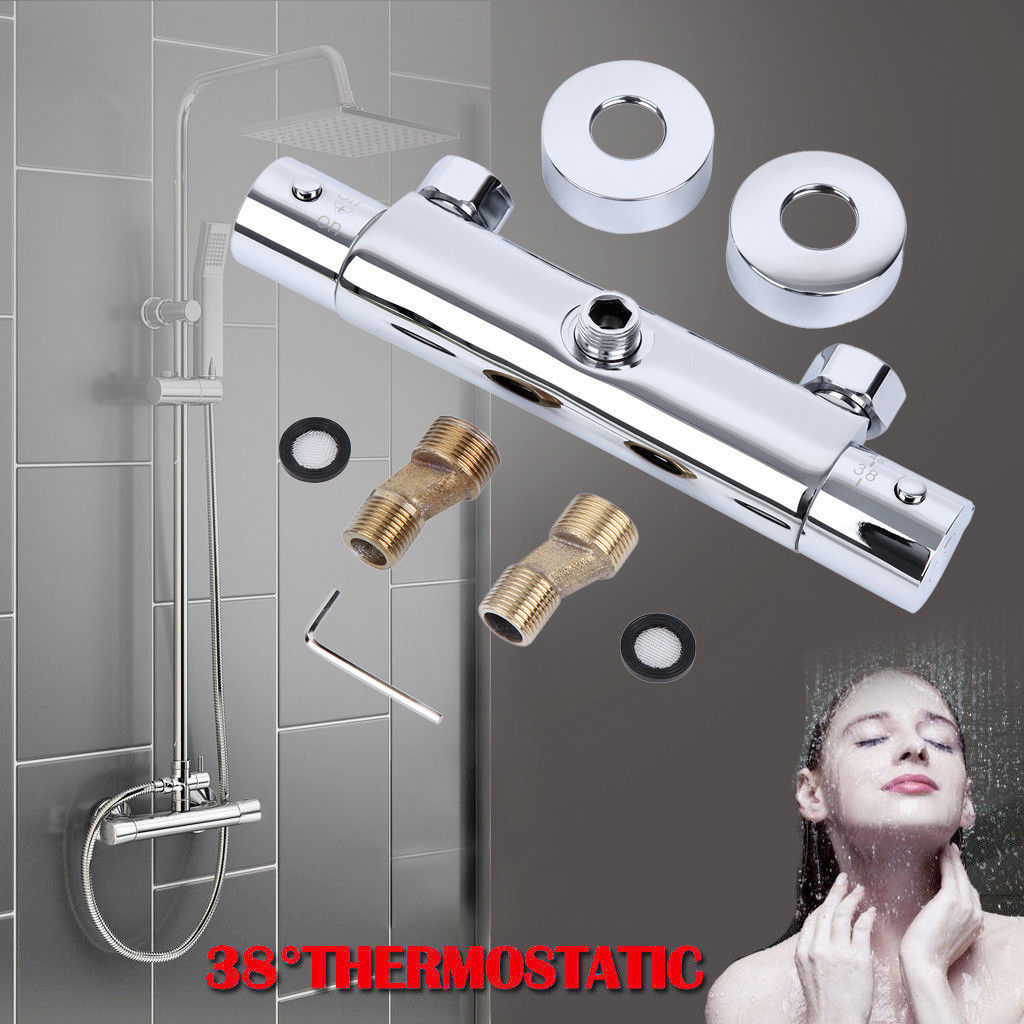 All-copper bath room bathtub faucet cold and hot water automatic temperature adjustment mixing valve concealed all-copper constant temperature water distribution valve details Picture