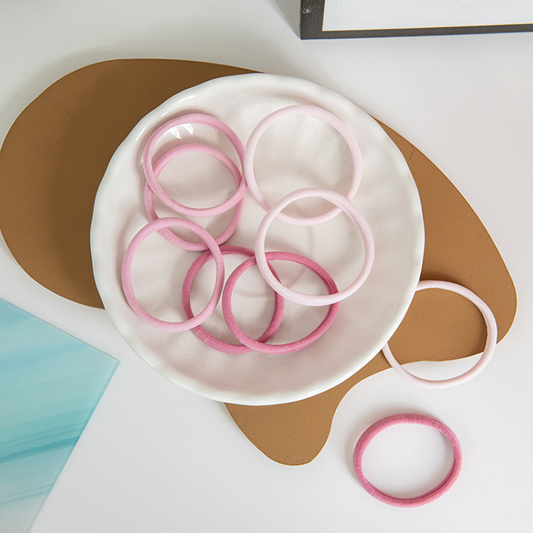 Candy-colored gradient towel ring, sweet girl hair tie rope, Korean Internet celebrity simple high-elasticity rubber band box set Specification drawing