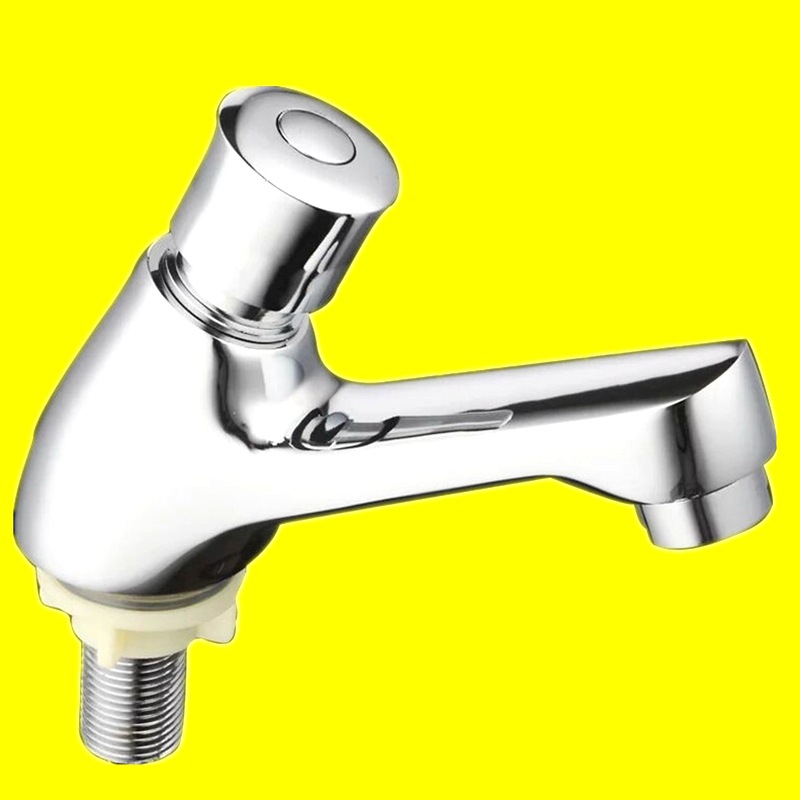 The washbasin in public places features a delayed faucet pressing type. The hand of the washbasin can be pressed with a delayed faucet pressing details Picture