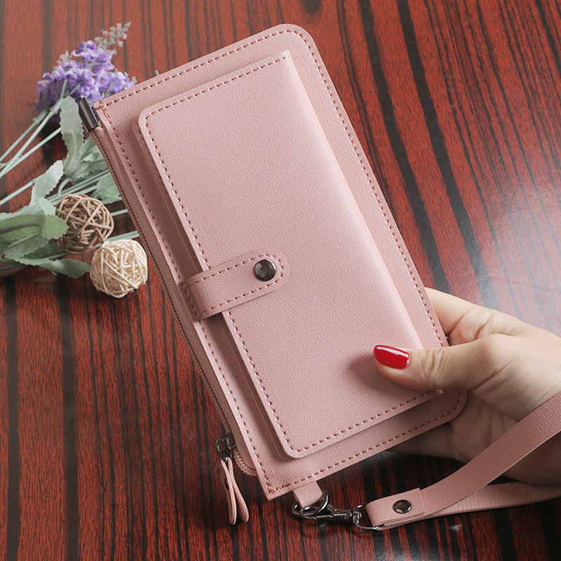 New Spring/Summer 2021 women's simple long multi-functional zipper with multiple clips, hand-held buckle zipper student wallet full figure