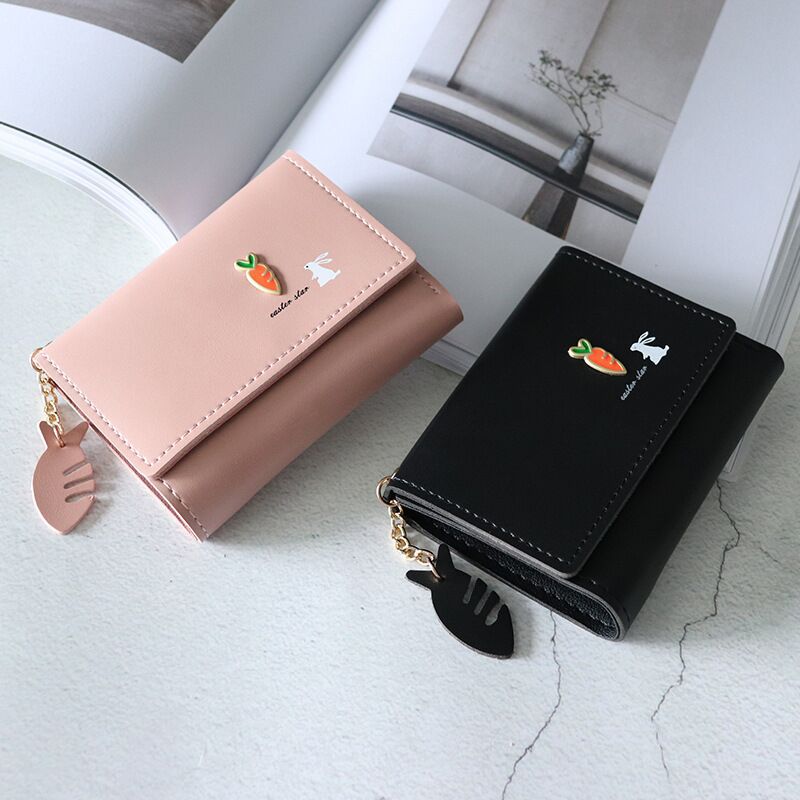 2021 New style Japanese and Korean cute little animal girls' fresh and cute 30% off short wallet Simple student wallet full figure