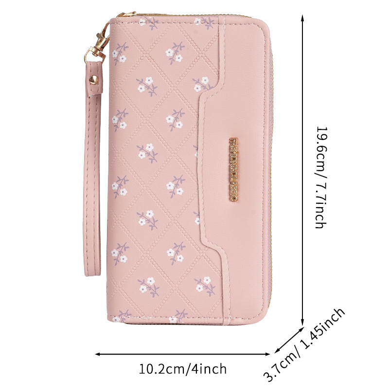 A new long Korean-style simple and spliced hand-held bag for girls, a wallet with a feminine touch Item Picture