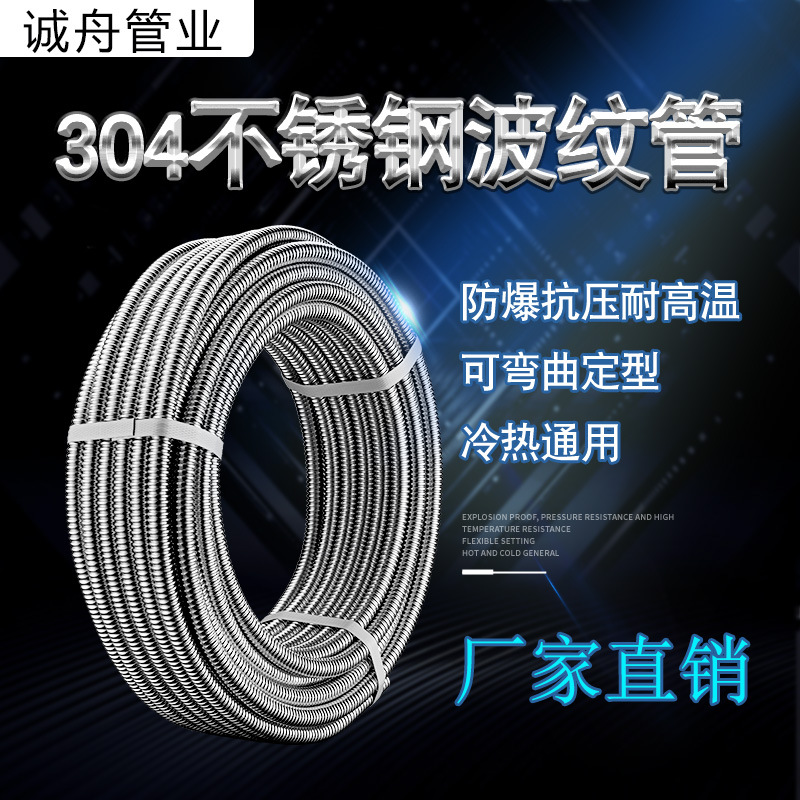 Supply 304 stainless steel corrugated anti-explosion metal flexible hoses for the cold and hot water inlet and outlet pipes of water heaters full figure