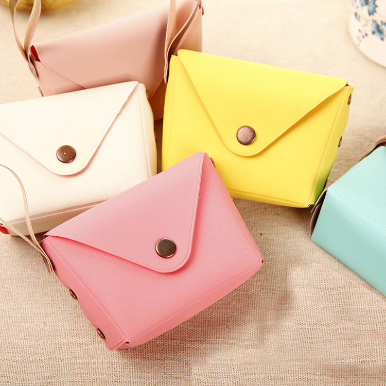 Korean cute candy-colored small coin purse, coin case, key case, creative macaron hand-held small bag full figure