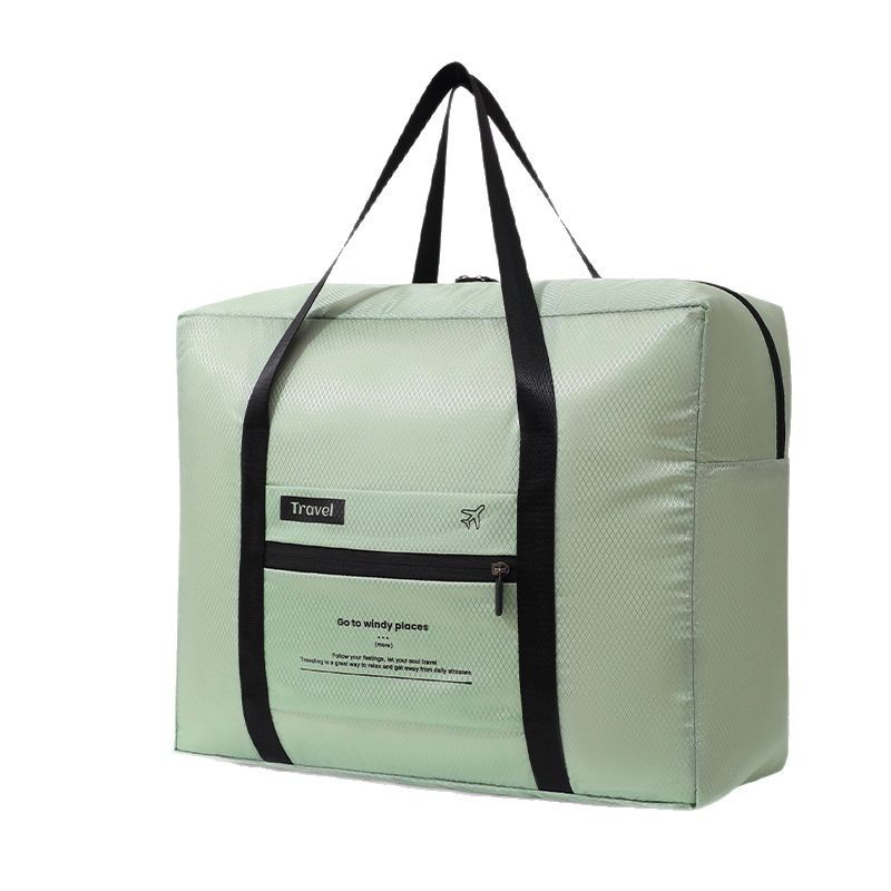 Foldable polyester checkered handbag, travel waterproof suitcase, luggage bag, large-capacity business trip storage, boarding bag Item Picture