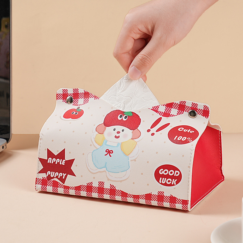 Household living room tissue box, storage tissue box, dining room, high-end car decoration, ins cute card, ventilation tissue box details Picture