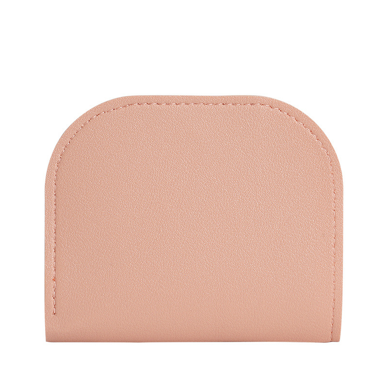 PU Ladies' short wallet, Korean style, fresh and simple folding, ultra-thin imitation leather wallet clip, buckle mini coin purse wholesale Application Scenario