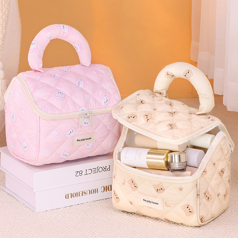 New cross-border cute little house makeup bag, travel portable large-capacity cosmetics storage bag, hand-held toiletry bag Specification drawing